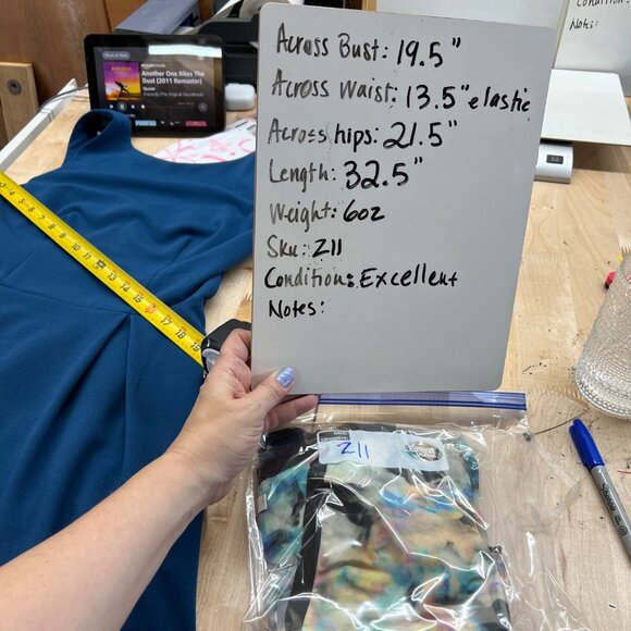 Parker Alfie Multicolor Abstract Print Dress Contrast Trim Size Small - Picture 13 of 14